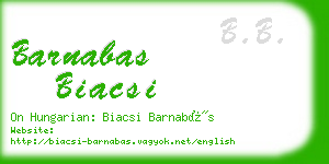 barnabas biacsi business card